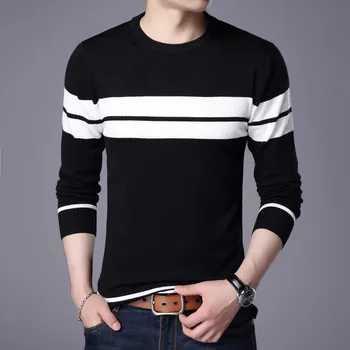 

Fall 2020) New Men's Crew Neck Long Sleeves Thin Striped Sweater Youth Women's Bottoming Sweater