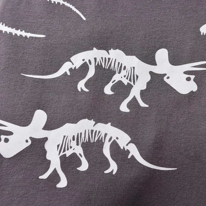 Комбинезон для маленьких мальчиков; осенний хлопковый комбинезон с длинными рукавами и принтом динозавра для новорожденных