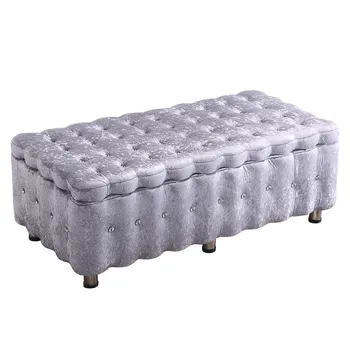 

Nordic clothing store sofa stool rectangular double creative door change shoe storage storage adult can sit stool box