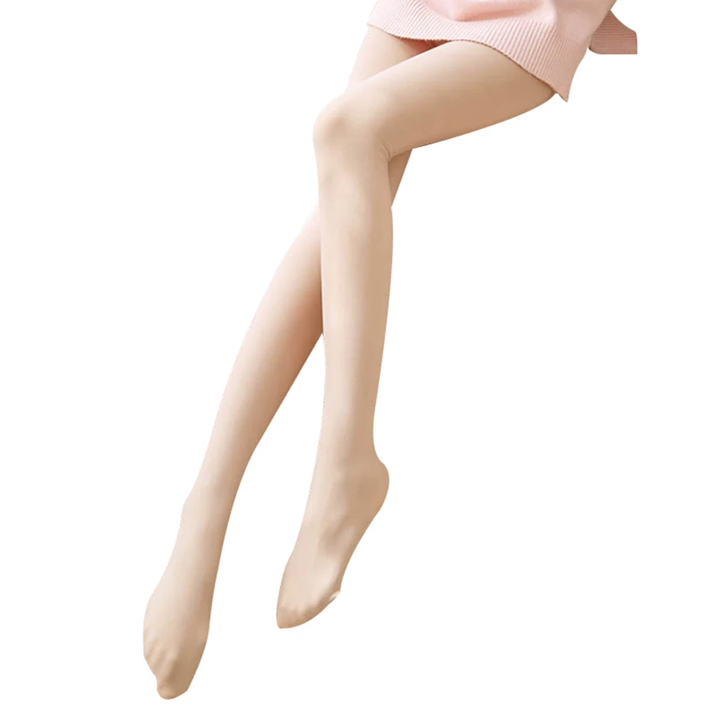 Ноги поддельные полупрозрачные теплые флисовые женские мягкие леггинсы с флисовой подкладкой Толстые Леггинсы QL распродажа - Цвет: Khaki pantyhose