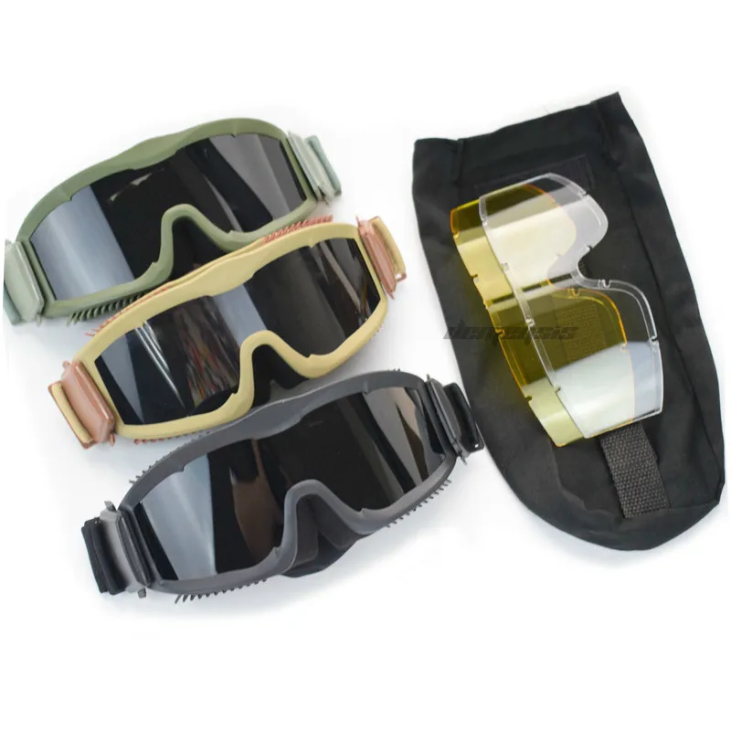 Military Tactical Glasses Night Vision Airsoft Paintball Hunting Goggles Men Windproof Anti-glare Shooting Army CS Game Eyewear