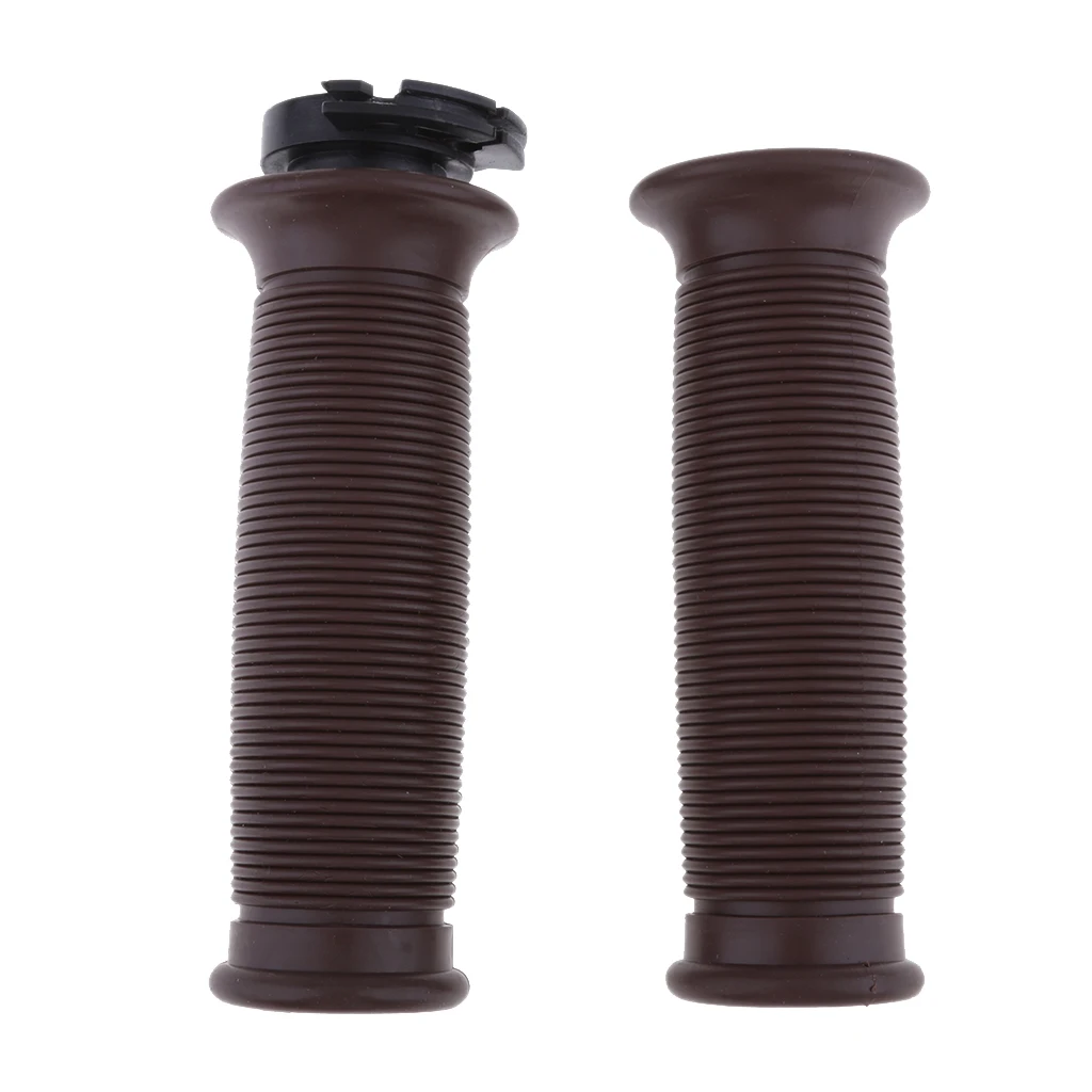7/8'' 22mm Motorbike Handlebar Throttle Hand Grips Vintage Cafe Racer Brown for Yamaha Suzuki Kawasaki and BMW