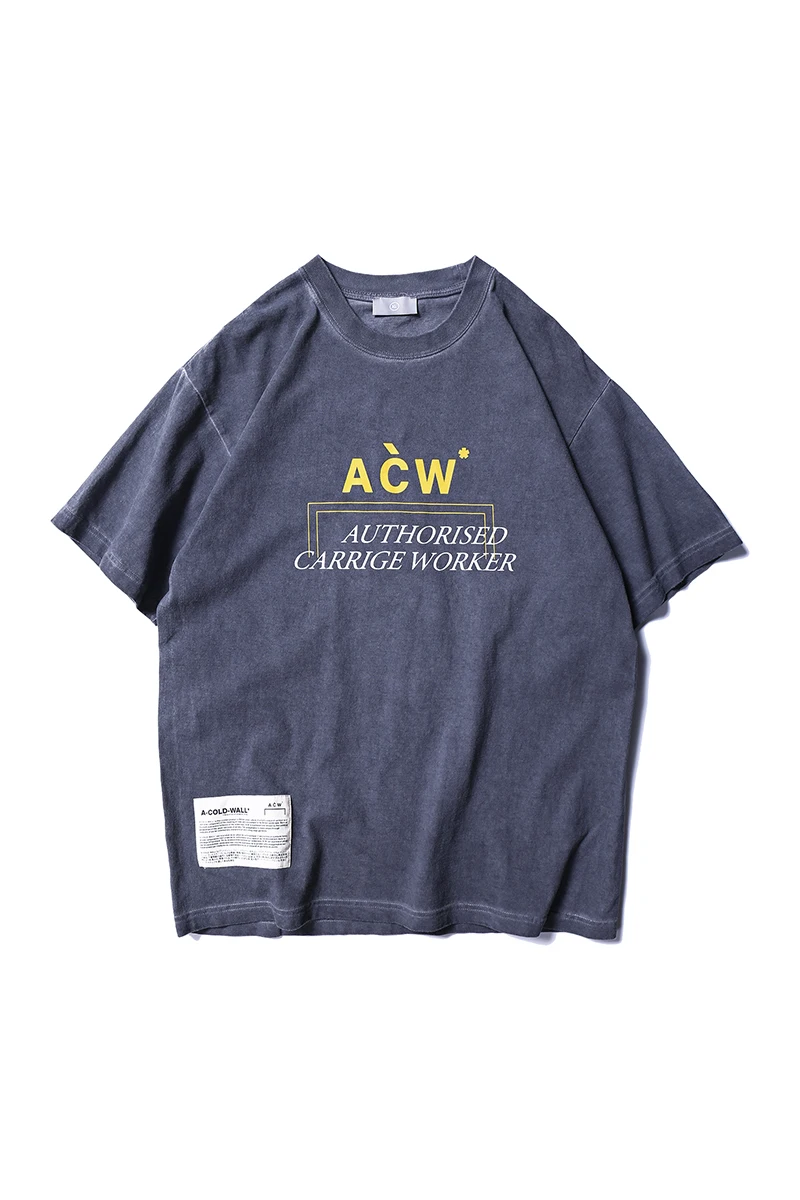 A-COLD-WALL, старая стерео Футболка с нашивками ACW для мужчин и женщин, высокая уличная хип-хоп модная футболка A-Cold-Wall С буквенным принтом, хлопковая футболка - Цвет: 6