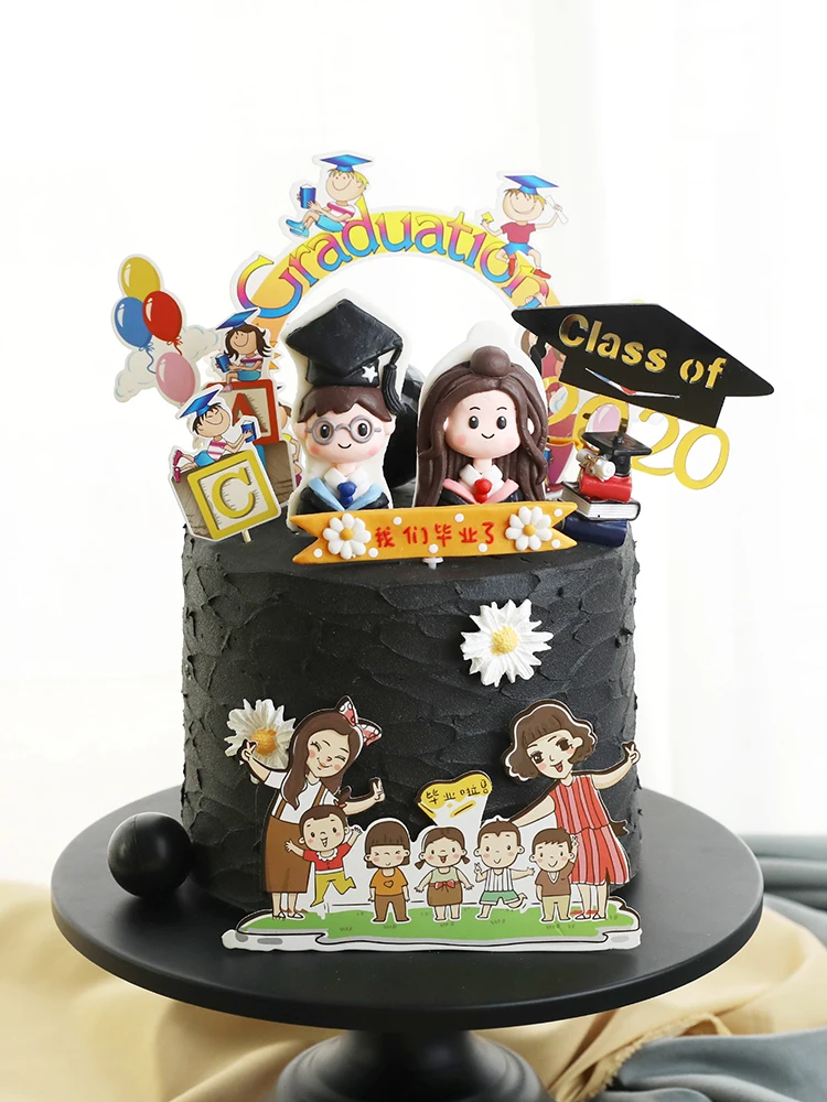 Toyvian 12pcs Graduation Cupcake Toppers | Class Of 2024 Cap & Tassel Decor For Cakes & Desserts