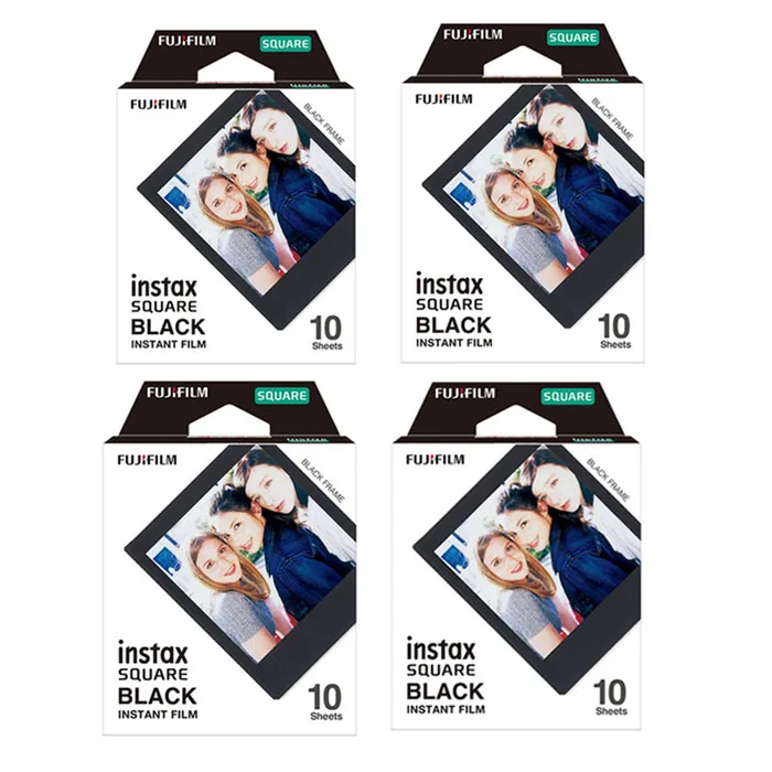 10-50 Shees Fujifilm Instax квадратные черные края пленки фотобумага для Instax SQ10 SQ6 мгновенная камера поделиться SP-3 принтера - Цвет: Black Film 40 Sheets