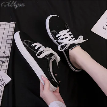 

Mhysa new fashion half-drag canvas shoes spring women's 2020 comfortable breathable casual shoes sneakers zapatillas mujerY229
