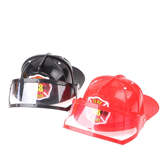 3 Colors Kids Fireman Helmet Firefighter Hats Fancy Dress Accessories Kids Cosplay Party Role Play Toys  6