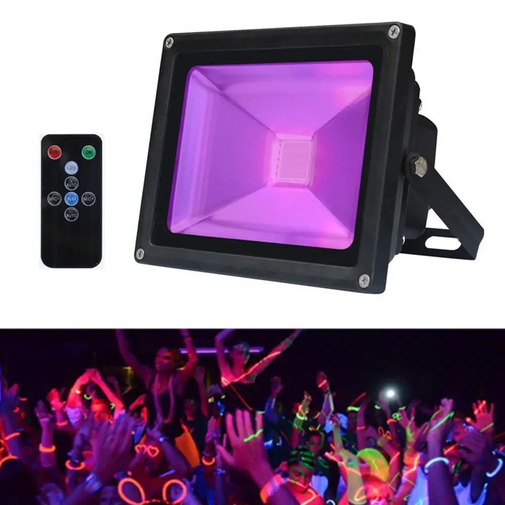

Ultraviolet LED 85-265V 20W UV Light Remote Control Stroboflash Flood Light Blacklight for DJ Disco Clubs Party Stage Lighting