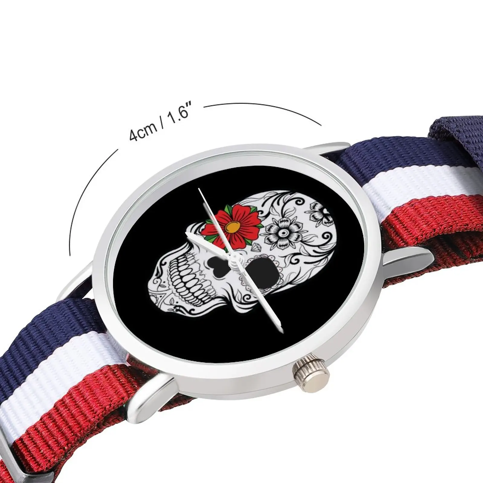 Mexican Skull Quartz Watch The Day of The Dead Rose Eye Wrist Fashion Watch Street Style Wristwatch