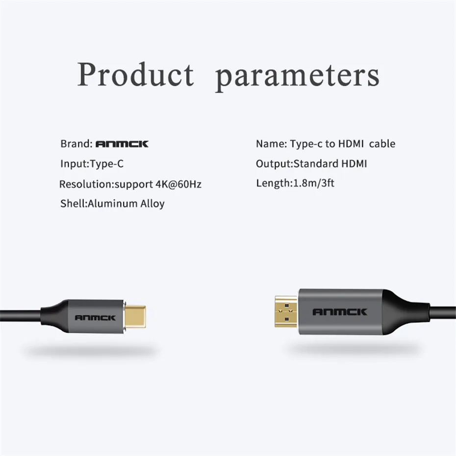 Anmck USB C к HDMI 4K кабель адаптер Тип C HDMI Thunderbolt 3 для MacBook samsung Galaxy S8/S9 huawei mate 20 P20 Pro USB-C HDM