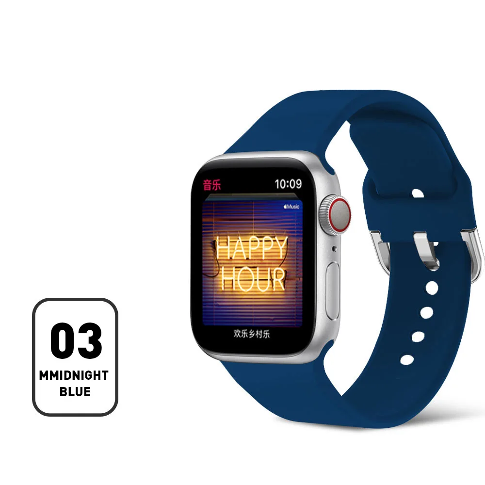 Спортивный силиконовый ремешок для наручных часов Apple Watch, ремешок 42 мм, 38 мм, 40 мм 44mmBracelet ремешки наручных часов Iwatch, Series5/4/3/2/1 наручный ремешок для часов - Цвет ремешка: 3