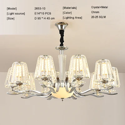 10 light Современные хрустальные люстры, светильники для домашнего освещения, ledlamp, для гостиной, спальни, круглая светодиодная люстра, lampadari, светильники - Цвет абажура: 10 light