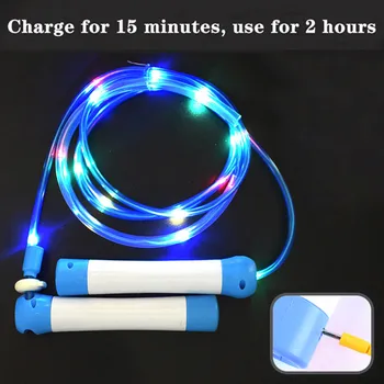 

Light Up Skipping Rope Multi Colour Glow Children Adults Fitness Outdoor Activity Flash Adjustable Skipping Rope#T30