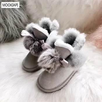

Australia's top quality children's snow boots in 2019, real cowhide, natural wool, the latest children's shoes, four colors