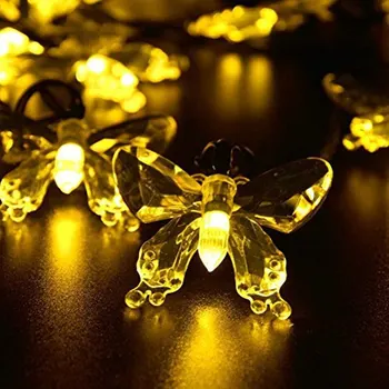

20pcs Led 4.8m Butterfly Solar String Lights 2 Mode New Year Party Decor Outdoor Indoor Home Yard Bar Holdiay Decoration