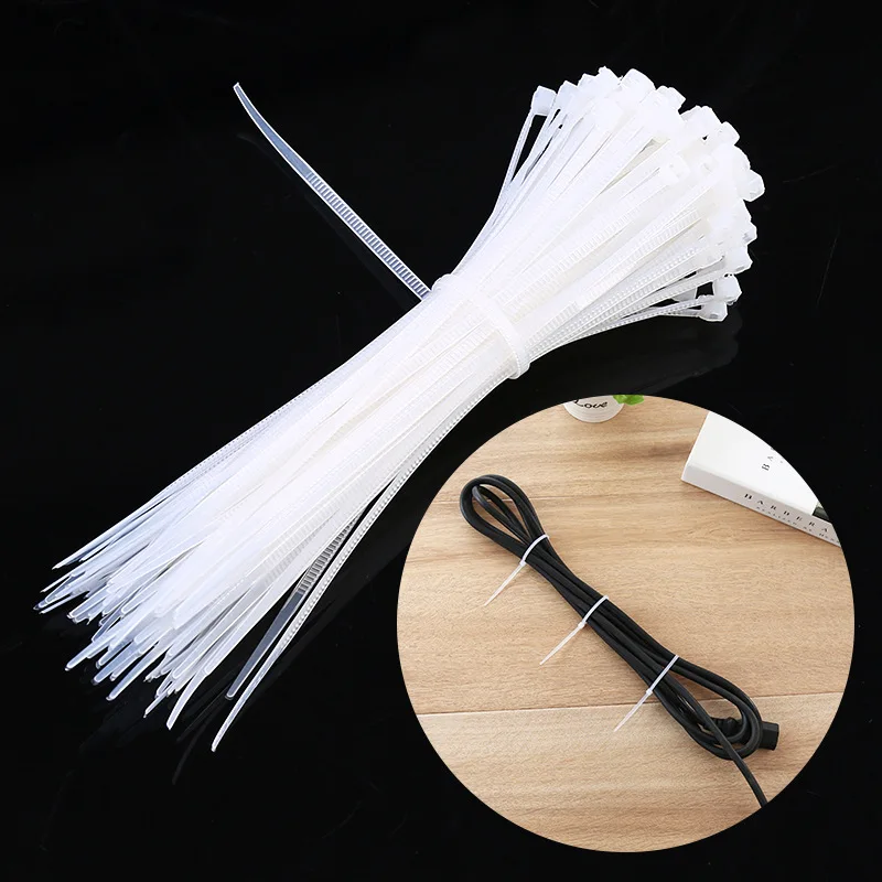 

100 Self Locking Nylon Ties Fixing Clip For Household Plastic Wire Net Wire Clip For Wire Harness Without Pin Winding