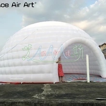 Гигантский 8 м бар надувной белый шатер igloo, события купол igloo дискотека, DJ стенд, павильон для вечеринки палатка с вентилятором для продажи