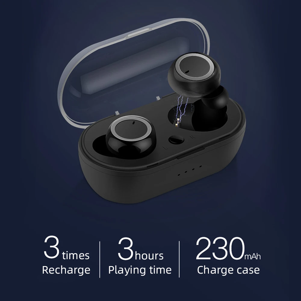 3D стерео беспроводные наушники, Bluetooth наушники, портативные наушники с зарядным устройством, спортивные наушники