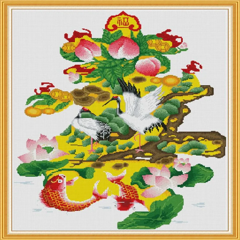 Longevity blessings Diamond Painting cross stitch kits Square Round print canvas stitching embroidery DIY handmade needlework