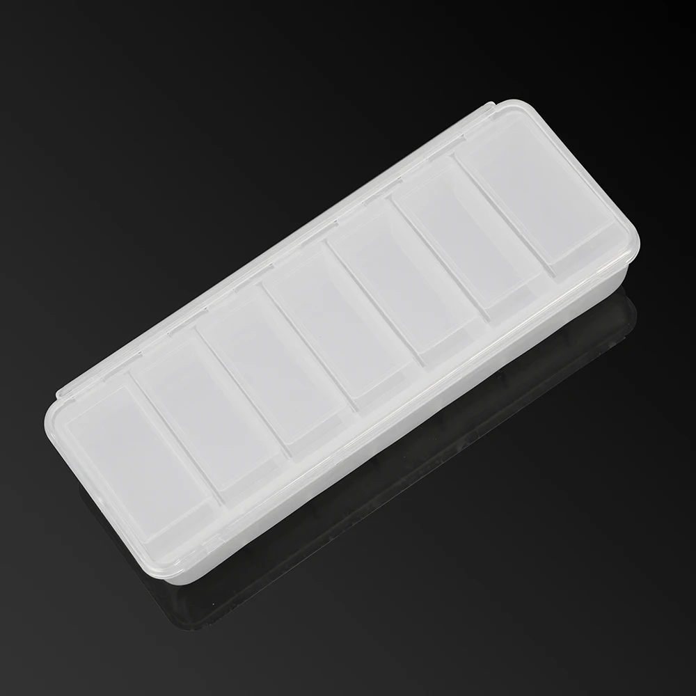 Transparent NICEYARD 7 Grids Tool Box Jewelry Storage Case Tool Packaging Independent Cover Electronic Components Screw Storage - Color: Transparent