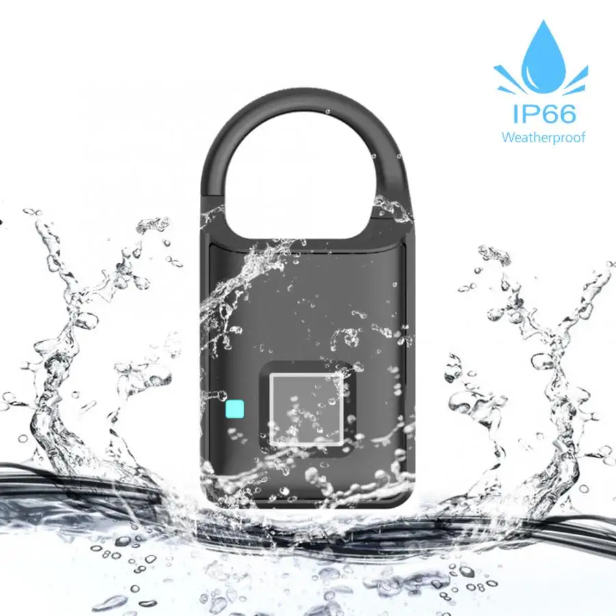 Мини IP66 360 градусов отпечаток пальца светодиодный цинковый сплав USB зарядка Противоугонная без ключа умный замок безопасности