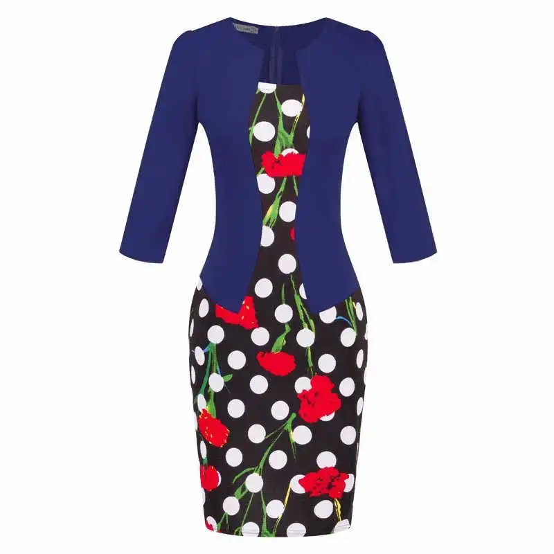 18 Navy Blue Ремень карандаш формальное платье-футляр Для женщин Bodycon Вечерние офисные элегантное платье работы Бизнес - Цвет: 18 Navy Blue