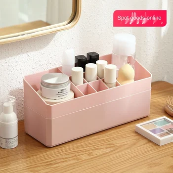 

Plastic double-layer desktop storage box creative portable debris sorting box office cosmetic storage box