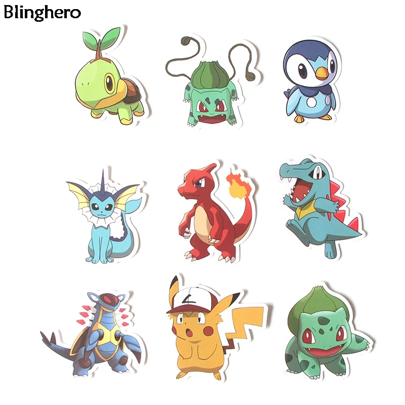 Blinghero Пикачу наклейки 36 шт./компл. Kawaii аниме наклейки вручную учетной записи наклейки ноутбук декоративные наклейки на стену наклейки BH0098