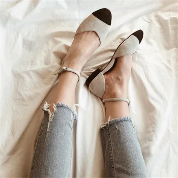 

2020 Summer New Collection Women Sandals Round Toe Leather Shallow Flats Buckle Strap Mary Janes Women Ballets Loafers Mullers