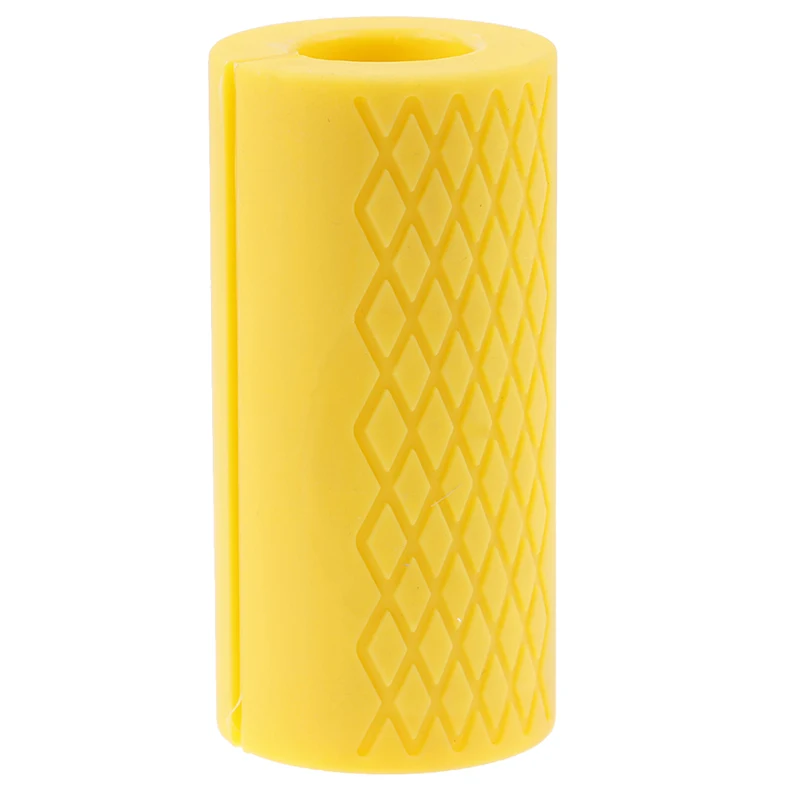 yellow 1pc Толстые гантели жира расширители грифа штанги бар ручка подтягивать Тяжелая атлетика поддержка кремния противоскользящая Защитная площадка для бодибилдинга - Цвет: yellow 1pc