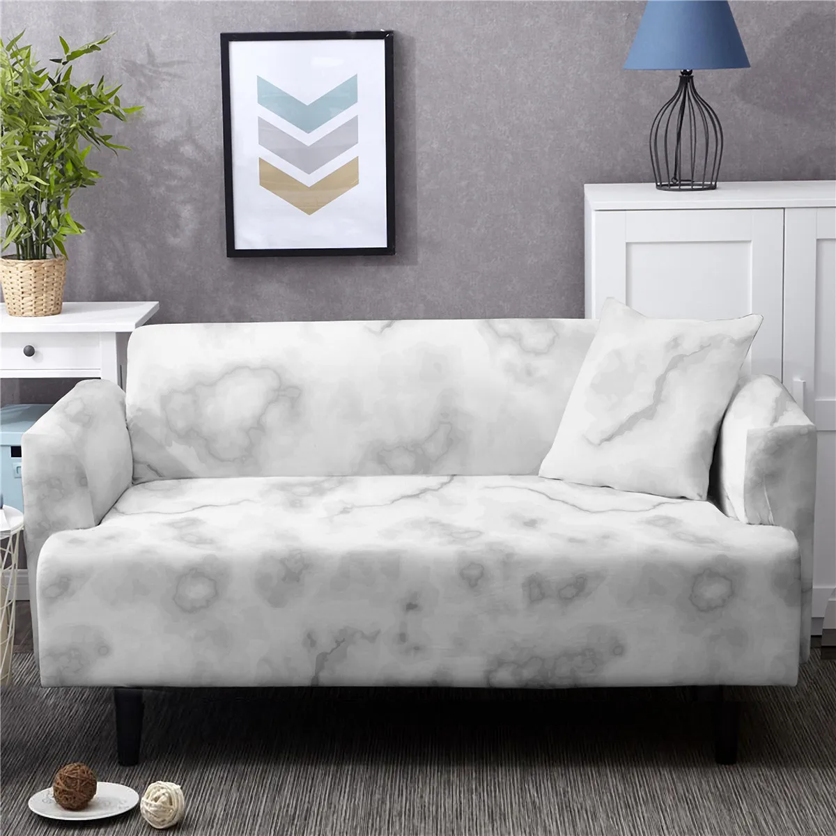 Homesky цветок диванных чехлов для Гостиная Мрамор чехол для секционного дивана комплект стрейч диван Чехол 1/2/3/4 местный