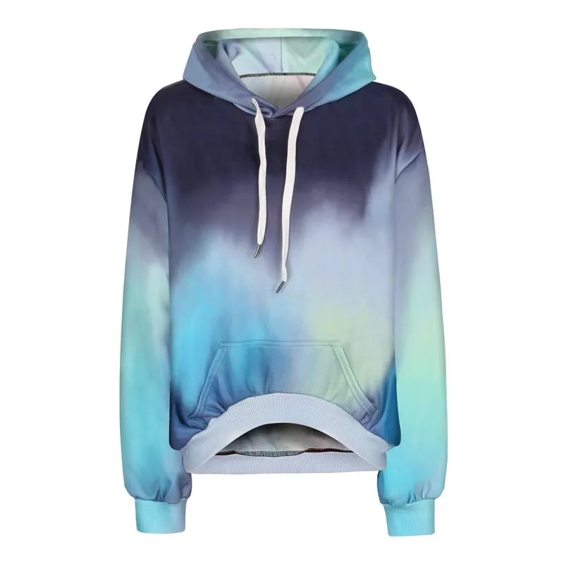 Raisvern Весенняя мода Tie Dye толстовка женская с капюшоном Tie-Dye пуловер с капюшоном Топы повседневные топы больших размеров Прямая поставка