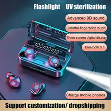 

F9-3 Wireless Bluetooth5.1 Charging Box Waterproof Wireless Headphone Noise Reduction Stereo Sport Earbud with Charging Box