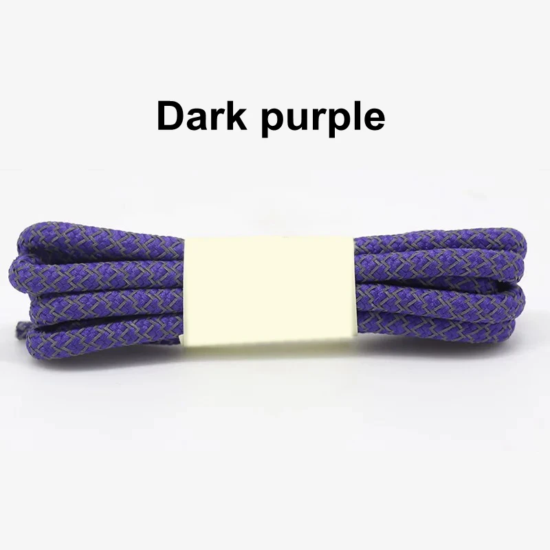 Dark purple 1 пара 3 м светоотражающие шнурки Одежда высшего качества круглые шнурки для ботинок ботинки и шнурки для кроссовок 19 Цвета Длина 100 см 120 см 140 см 160 см - Цвет: Dark purple