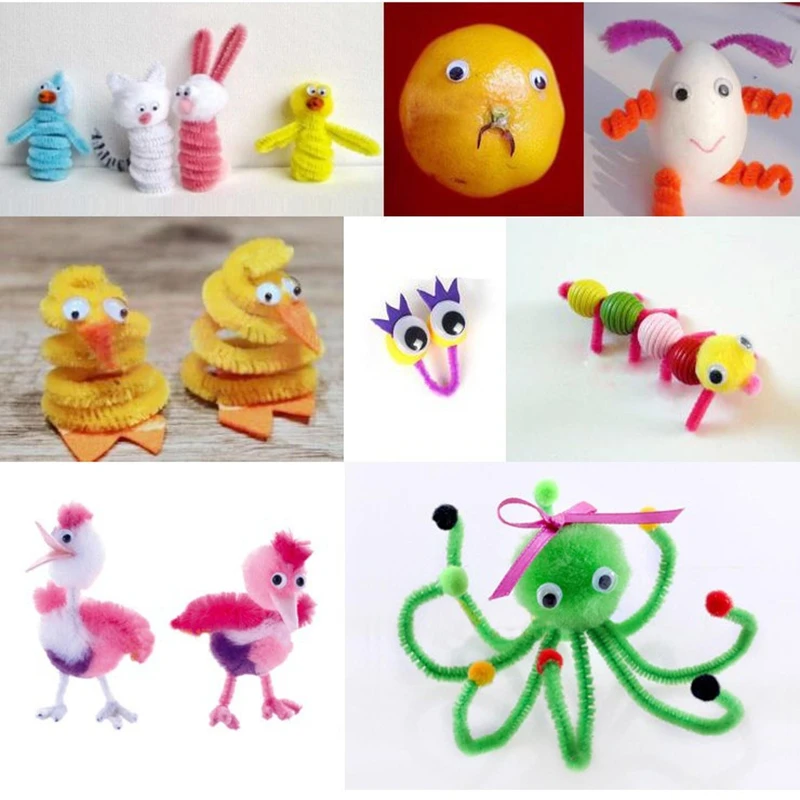 200 шт Самоклеющиеся Googly бегающие глазки для DIY скрапбукинга рукоделия проектов(черный и МУЛЬТИЦВЕТ