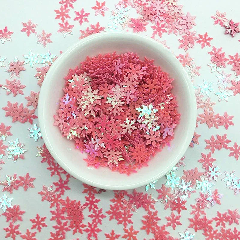 10 мм Снежинка блестки Craft Mix макароны Цвета с цветочным рисунком с блестками и пайетками для рождественской вечеринки декор DIY ручной работы аксессуары 10g