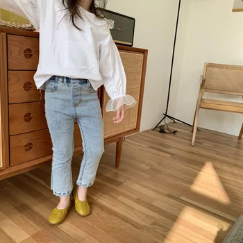 

WLG Kids Jeans for Girls Spring Autumn Denim Blue Skinny Fashion Jean Baby Girl All Match Trousers for 2- 7 Years