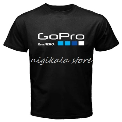 black Мужская футболка Go Pro GoPro футболка шлем Hero3 HD Спортивная камера видео футболки европейские размеры-XXXL - Цвет: black