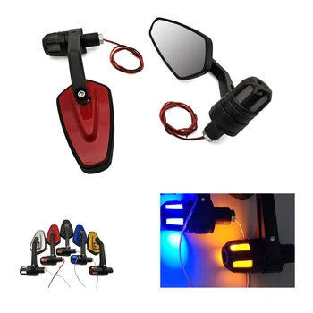 

Motorcycle Side Mirror LED Handle Bar End Mirrors Turn Signal light For Suzuki GSF600 Bandit BURGMAN 400 GS 1000 500E GSX250