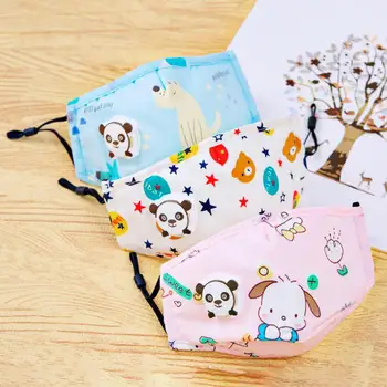 

Cartoon PM2.5 Face Mask Child Mouth-Muffle Respirator Breathe Valve Anti Haze Smog Mask Healthy Dust Mask Fits 2-10 Years Old