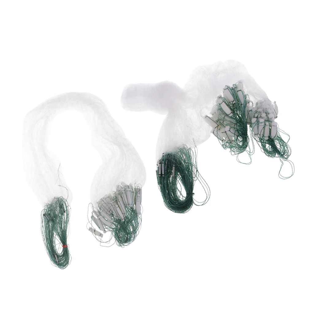 2pcs/lot Fishing Nets Mesh Nylon Monofilament Gill Accessory Float Fish Trap Saltwater Freshwater Net 15m 8m