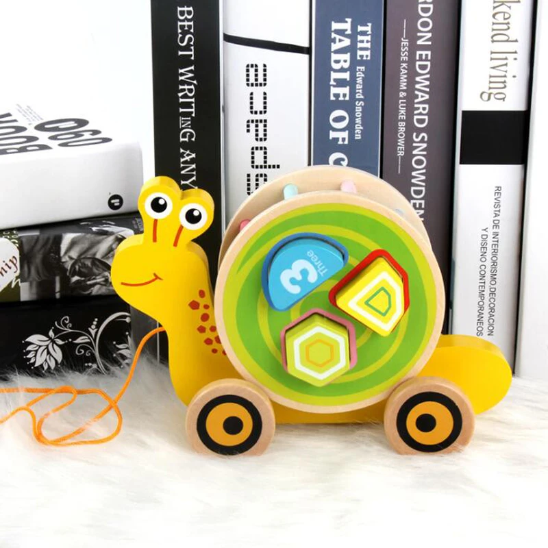 Интересный Ежик лиса динозавр трейлер детский подарок милый мультфильм животных строительный блок трейлер Детские Ранние развивающие игрушки - Цвет: snail