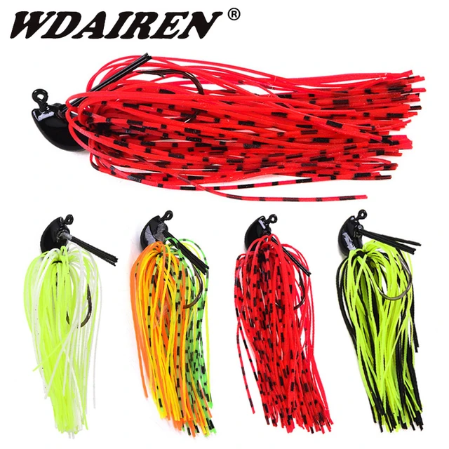 3pcs/lot Silicone Jig Head Skirt Beard Fishing Lures 12g 15g Rubb