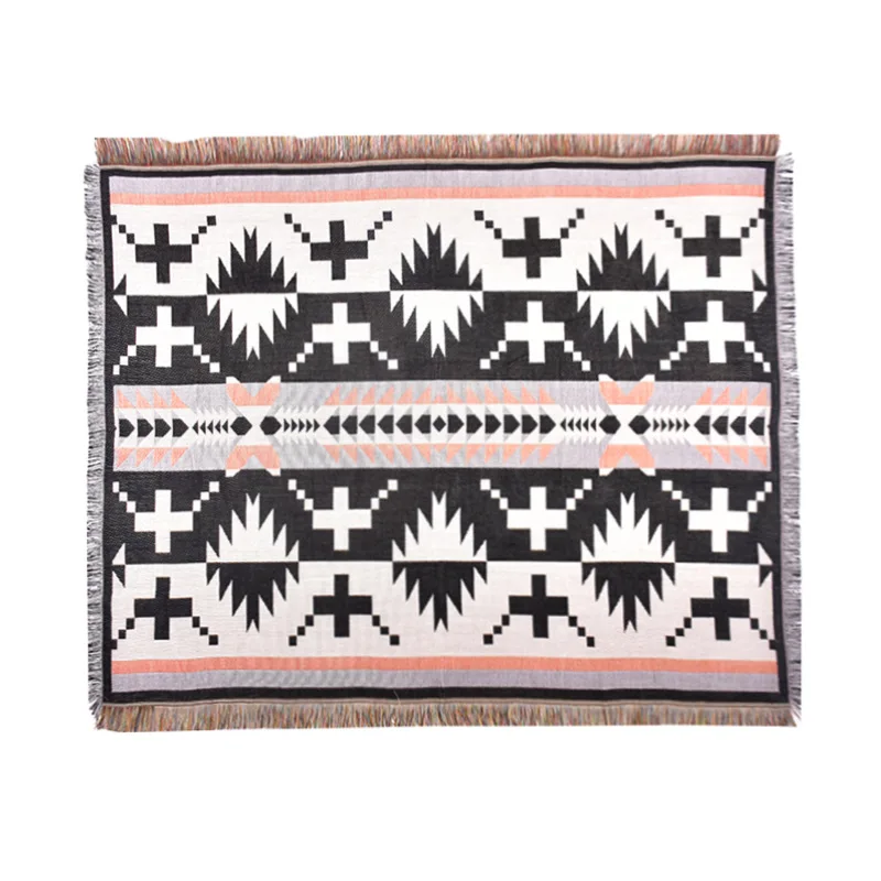 

Geometric Indian throw blanket American style Navajo sofa blanket Ethnic home sofa decorative knitted carpets hanging tapestry