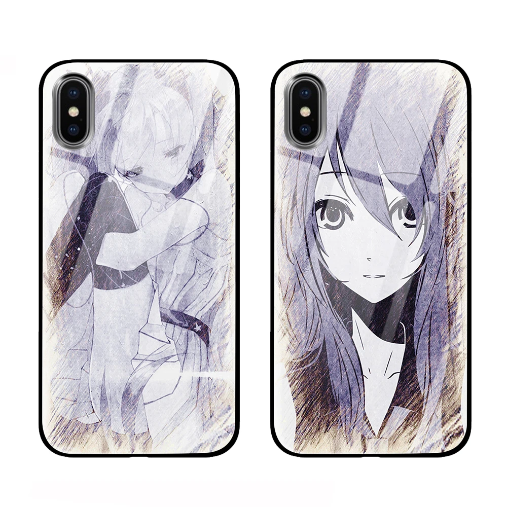 Hatsune Miku Черный Белый для iPhone 5 5S 6 6s 7 8 Plus X XS XR 11 Pro макс. закаленное стекло чехлы