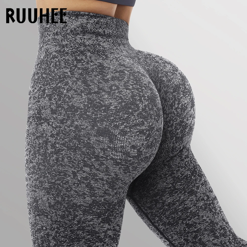 RUUHEE Seamless Leggings Women High Waisted Yoga Pant Solid Scrunch Butt  Lifting Booty Sportwear Push Up Leggings For Fitness