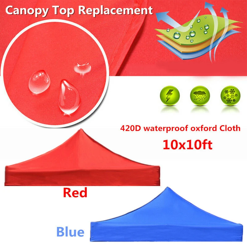 Rainproof Cloth 3X3M/2X2M Canopy Top Cover Replacement Four-Corner Tent Cloth Foldable Patio Pavilion Replace Gazebo Canopy Top Cover