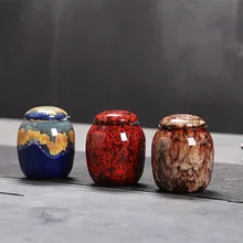 3 шт. Мини чайные канистры Tenmoku глазурь Fambe чайный Caddy керамическая герметичная банка для хранения маленькая коробка для таблеток