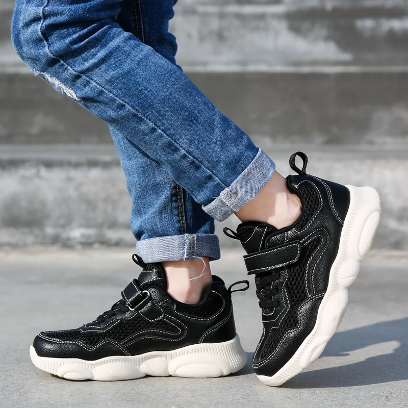 Size25-40; белая обувь; детская спортивная обувь; сетчатые дышащие кроссовки для бега; для детского сада; для девочек и мальчиков; модная Нескользящая повседневная обувь