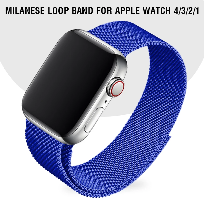 Королевский синий ремешок для часов Apple Watch 5 44 мм Iwatch 4 полосы 40 мм металлический браслет для Apple Watch серии 3 38 мм ремешок